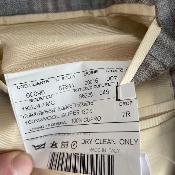 TRUSSINI made In Italy Super 130’s Wool Check Print Jacket Size 46R - Picture 10 of 11